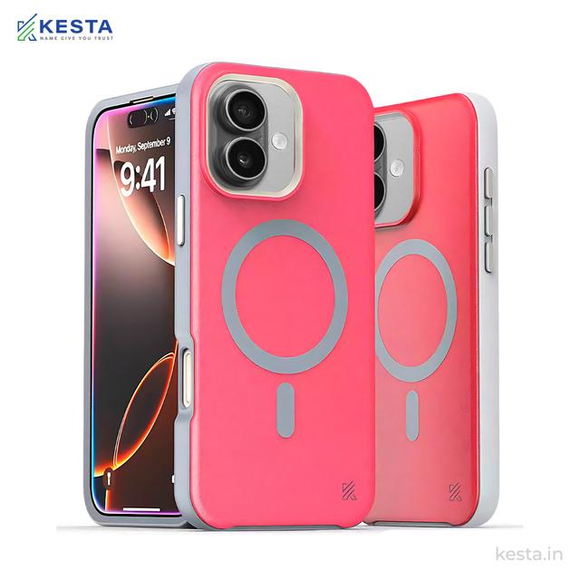 iPhone 16 Cover - MagArmour Pink Hybrid Case (Grip + Gloss – Textured for Control, Smooth Style)