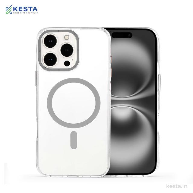 iPhone 15 Pro Cover - Crystal Armour White Transparent Case (Scratch and Smudge Resistant & Wireless Charging Ready)