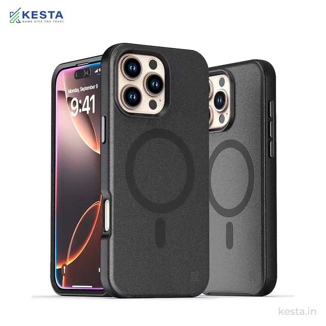 iPhone 16 Pro Cover - MagArmour Black Hybrid Case (Grip + Gloss – Textured for Control, Smooth Style)