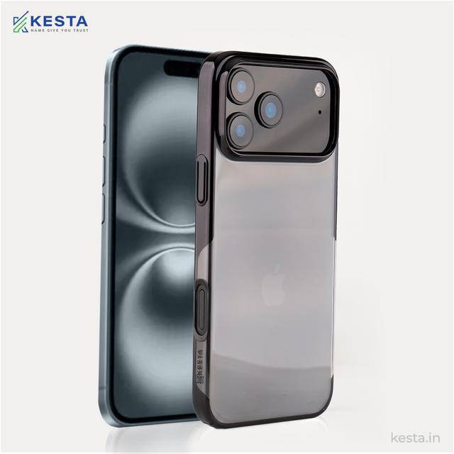 iPhone 17 Pro Max Cover – Transparent Black | Slim, Anti-Yellowing & Shockproof