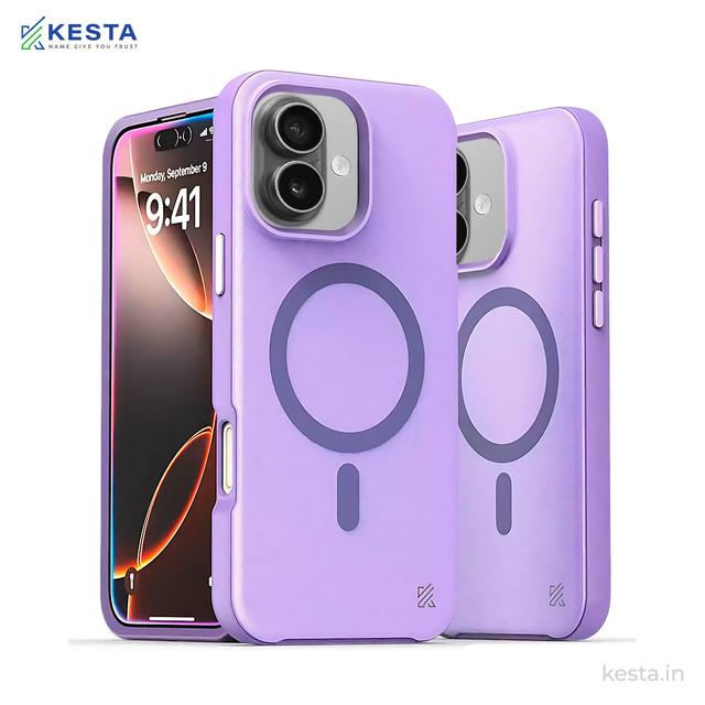 iPhone 16 Cover - MagArmour Purple Hybrid Case (Grip + Gloss – Textured for Control, Smooth Style)