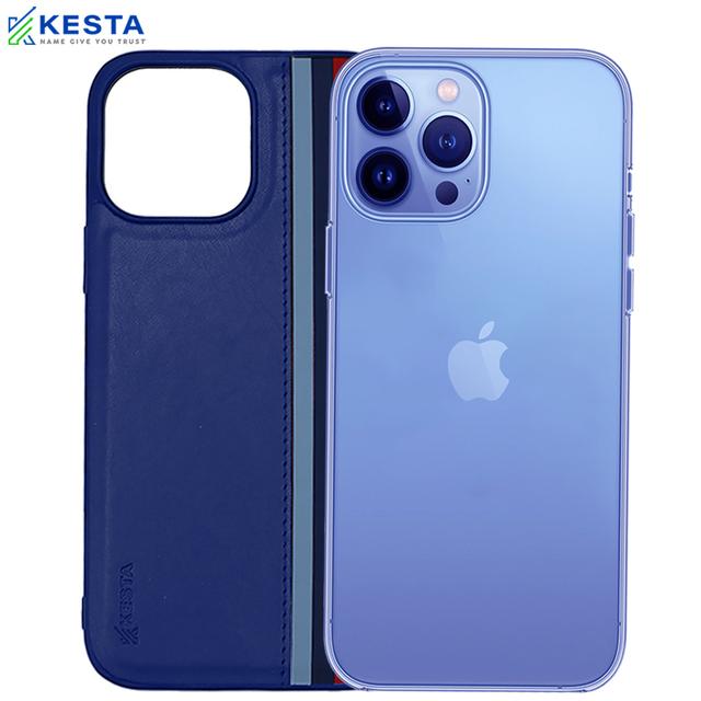 iPhone 14 Pro Max Cover - Phantom Blue Leather Case (Shock Proof)