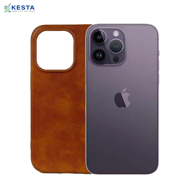 iPhone 14 Pro Cover - Brave Brown Leather Case (Waterproof & Dustproof)