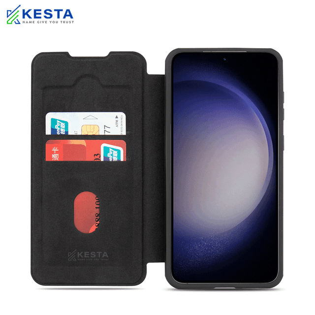 Samsung S24 Ultra Cover - Elegant Flip Black Leather Case (Handcrafted Excellence with a Luxurious Feel)