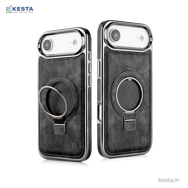 iPhone 17 Air Cover – Classy Elite Black Leather Case with MagSafe Support | Slim, Shockproof & Stylish