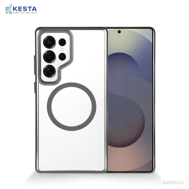 Samsung S25 Ultra Cover - Notify Popup Grey Transparent Case (Camera Sink Protection & Wireless Charging Optimized)