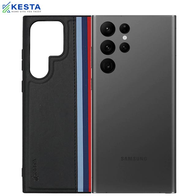 Samsung S22 Ultra Cover - Phantom Black Leather Case (Shock Proof)