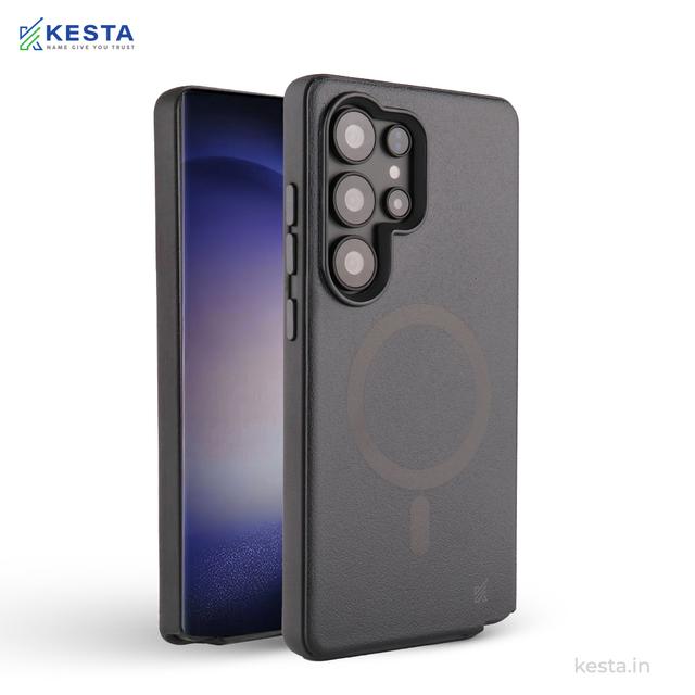 Samsung S24 Ultra Cover - MagArmour Black Hybrid Case (Grip + Gloss – Textured for Control, Smooth Style)